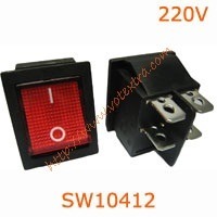 สวิทช์มีไฟ 220 V 4ขา สีแดง