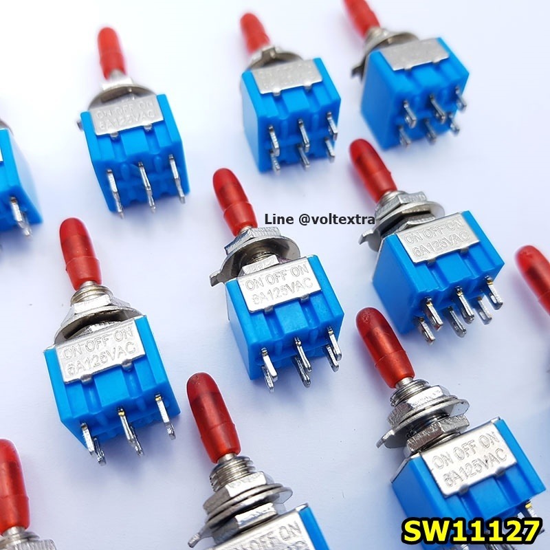 สวิทช์โยกเล็ก ON-OFF-ON 6 ขา